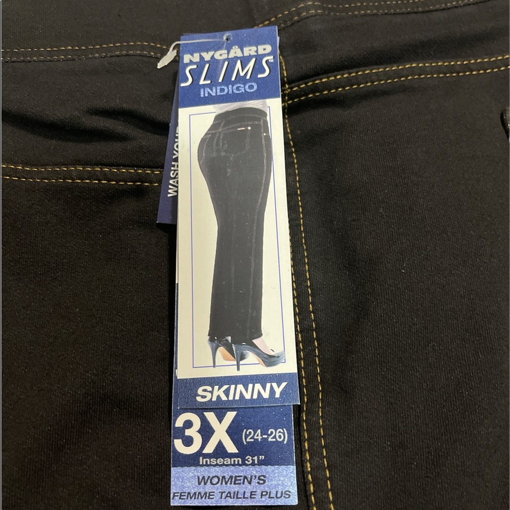 Nygard Slim Black Jeans Plus Size 3X